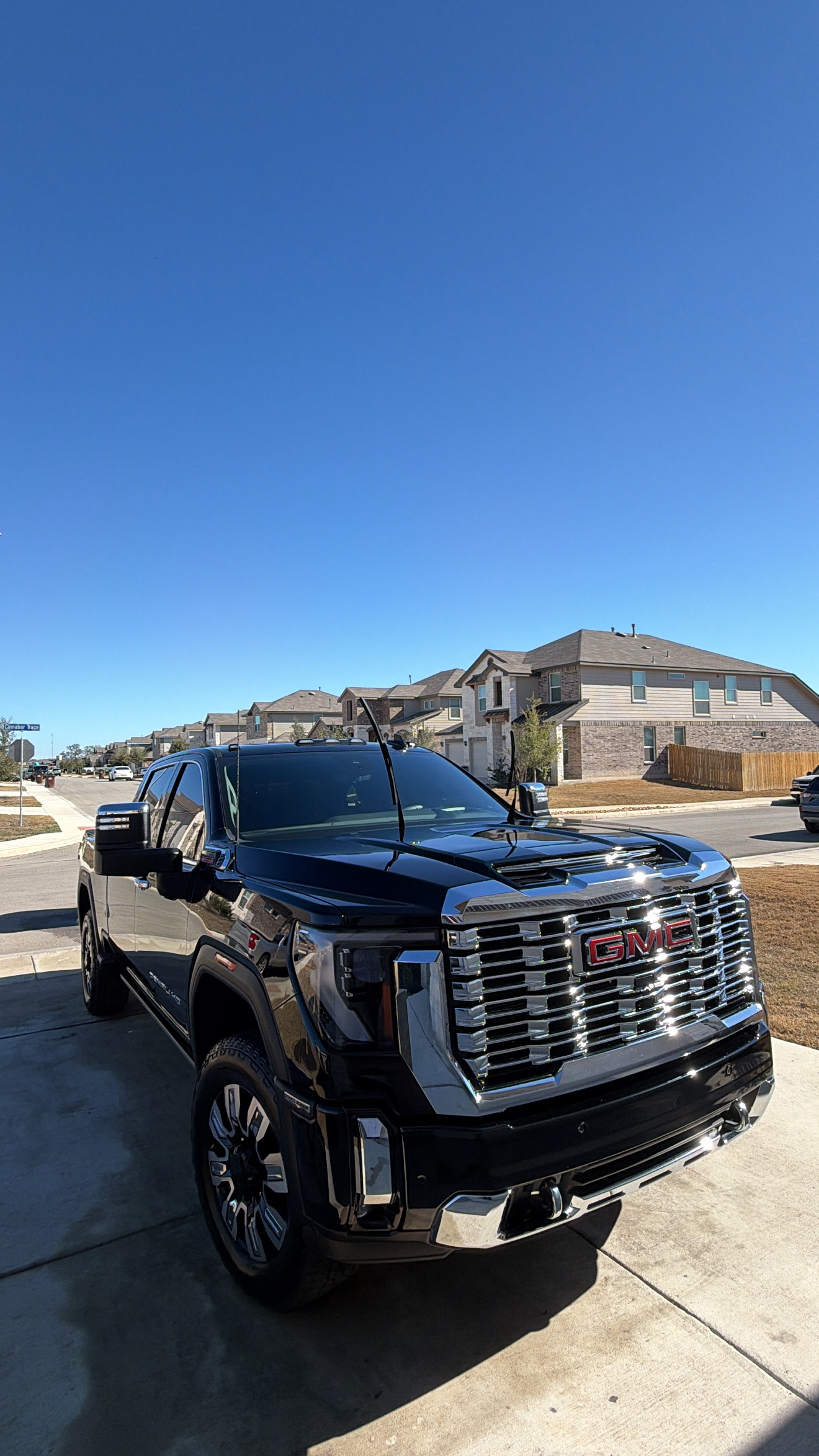 GMC Sierra Denali exterior front view with glossy finish after full detail