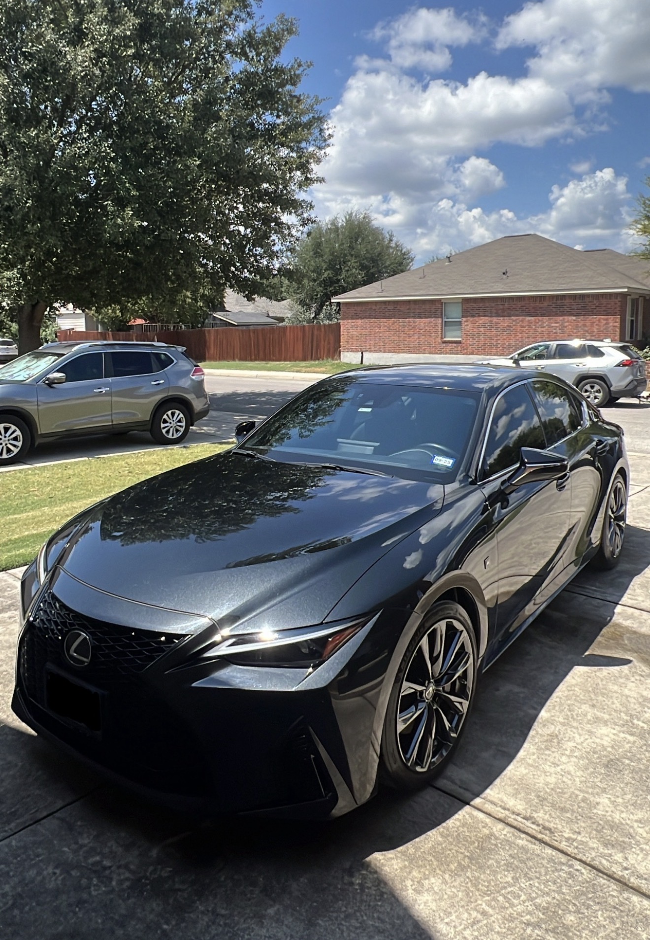 Lexus IS exterior front view after detail and protection in Shavano Park TX